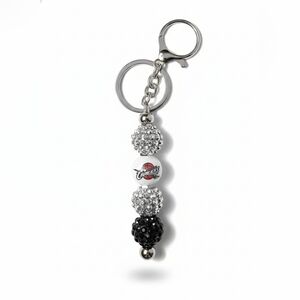 Cleveland Cavs Silver and Black Beaded Keychain